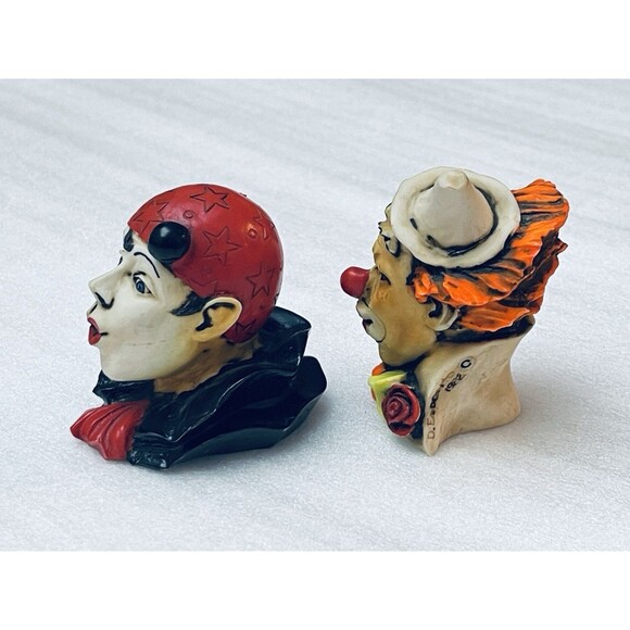 Artefice Ottanta Clown Head Busts Signed D. Esposito 1982 Italy Lot of 2 - Picture 4 of 10